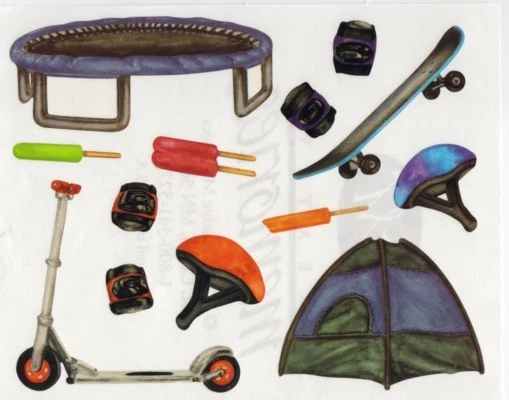 NEW Creative Memories BLOCK STICKER - Skateboard, Tent, Trampoline, Scooter - Изображение 1 из 1