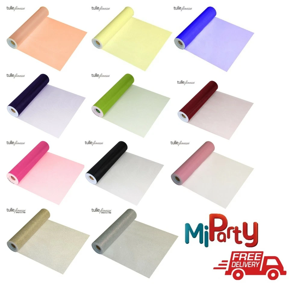 Tulle Finesse Fabric Material 2 Metres for Weddings & Crafts 6" & 12" Width - Image 1 of 1