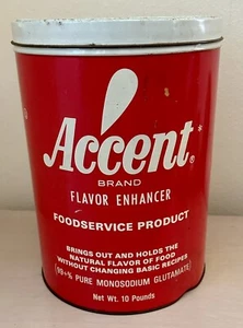 Vintage ACCENT BRAND FLAVOR ENHANCER 10 Pound Tin Can - Picture 1 of 8
