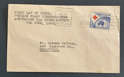 Australia FDC 1954 Conmemoración de la Cruz Roja Australiana Foto 1 de 4