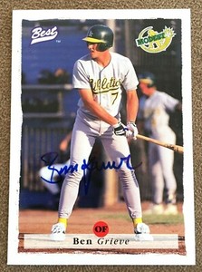 Ben Grieve 1995 Best Autograph #37 Pre-Rookie Modesto / Oakland Athletics Insert