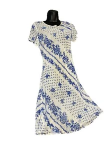 Jean Vertical Dress Floral Sheer Medium See Through Vertical Club - Picture 1 of 5