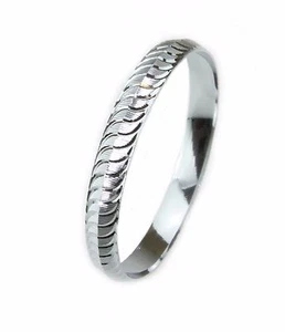 Silver Tone Etched Design Sikh Singh Punjabi Kada/Kara/Bangle/Bracelet - 10mm - Picture 1 of 2