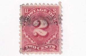 STAMP US SCOTT J53b "Numeral 2" 2 CENT 2nd GEN 1914 USED HAND CANCEL - Picture 1 of 1