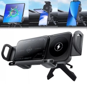 Black High Intelligent Mobile Phone/Pad Holder 2 in 1 Auto Rotating Phone Holder - Photo 1 sur 3
