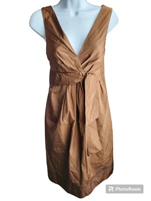 Lida Baday Brown Detailed Sleeveless Sheath Dress Size 8 - Image 1 of 4