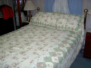King Bliss Patchwork Cotton Quilt + King Shams 95x105 - Picture 1 of 5