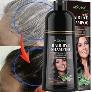 500ml Natural Herbal Instant Black Hair Dye Shampoo For White Hair Coloring 2025 - Picture 1 of 22