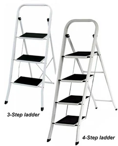 Escalera de seguridad antideslizante de 3 4 peldaños banda de rodadura plegable cocina resistente - Imagen 1 de 11