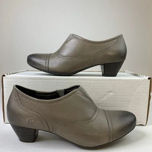 Josef Seibel Womens Shootie Taupe Grey Slip-On Heeled Ankle Boots Shoe Sz 6.5/37 - Picture 1 of 11