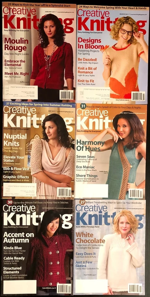 Lot of 6 ~ CREATIVE KNITTING ~ 2011 ~ knitting magazine & patterns - Image 1 of 1
