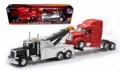 New Ray SS-12053 Toys 1: 32 Scale Peterbilt Tow Truck with Red Peterbilt Cab ... - Image 1 of 2