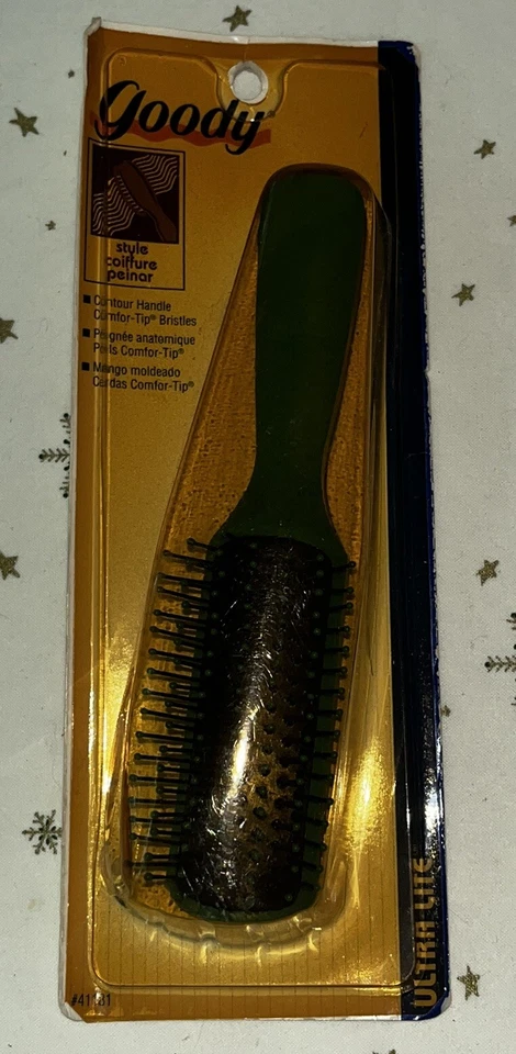 Cepillo de peinado vintage NOS Goody Ultra Lite VERDE #41181 - Mango de contorno Foto 1 de 3