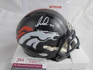 Mini Casco de Velocidad Autografiado Firmado Thomas Incoom Denver Broncos JSA - Imagen 1 de 3