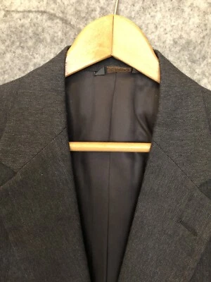 Blazer Oakton Hombres 42L Negro Espiga Mezcla Lana Abrigo Deportivo Chaqueta Negocios Foto 1 de 4