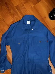 Vintage Workrite Jumpsuit Mens 40R Blue Mechanic Coveralls Boiler Suit 90s - Picture 1 of 5
