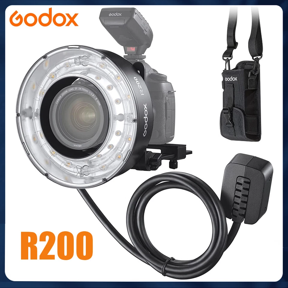 Godox R200 200W LED Ring Light Speedlite Flash Light Head for Sony Canon Nikon - Image 1 of 4