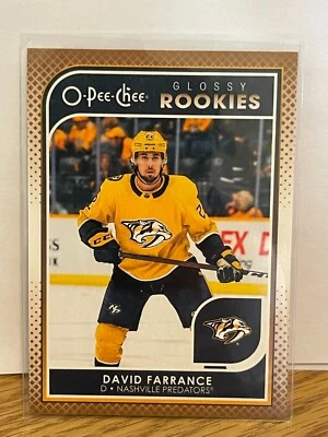 2021-22 O-Pee-Chee David Farrance Glossy Rookie Card #R-19 Nashville Predators - Image 1 of 2