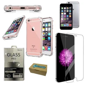 Custodia cover + vetro temperato 9h Apple iPhone 6 6g trasparente morbida 0.3mm - Foto 1 di 4