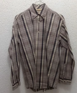 Camisa Cinch Para Hombre Gris Crema Negra A Cuadros Con Botones Manga Larga Talla X-Pequeña XS - Imagen 1 de 6