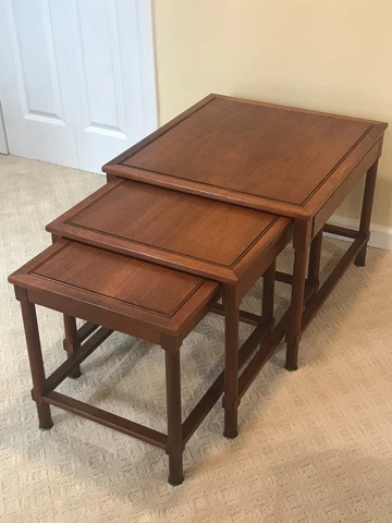 Heritage by Edward Wormley 1959 Walnut Nesting Tables Mid Century Modern Cover