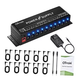 Gitarrenpedal-Netzteil 10 einzelne DC-Ausgangsschnittstellen für 9 V 12 V schwarz - Bild 1 von 7