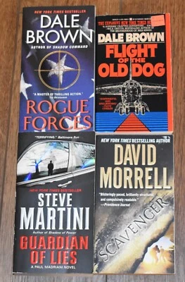 4x Thriller PBs Lot DALE BROWN, STEVE MARTINI & DAVID MORREL — 第 1/4 张图片