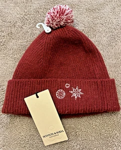 Scotch & Soda Unisex Gorro Pom Pom Sombrero Talla Única Tejido Mezcla de Lana Invierno Nuevo con Etiquetas - Imagen 1 de 11