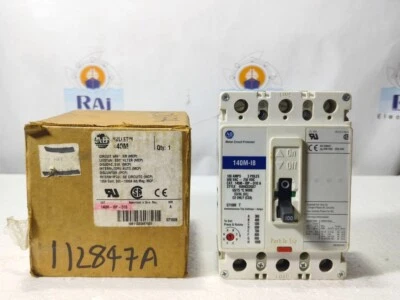 ALLEN BRADLEY 140M-I8P-D10 100AMP 3POLE CIRCUIT BREAKER MCCB 140M18PD10 140M-I8 - Image 1 of 4