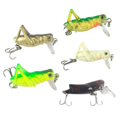 5 Stück Flying Fishing Lure  Wobbler Lure Grasshopper Insect Fishing Tackle - Bild 1 von 4
