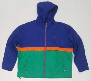 NWT POLO RALPH LAUREN BIG &TALL BLUE/GREEN ZIP UP PONY WINDBREAKER JACKET - Picture 1 of 2