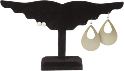 Lote de 6 Exhibiciones de Terciopelo Negro Alado Pendiente 12" x 8" Escaparate Post Clip On Foto 1 de 3