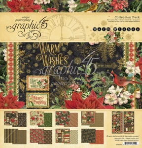 Graphic45 WARM WISHES 12x12 PACK DE COLECCIÓN álbumes de recortes 16 PAPELES + PEGATINAS - Imagen 1 de 10