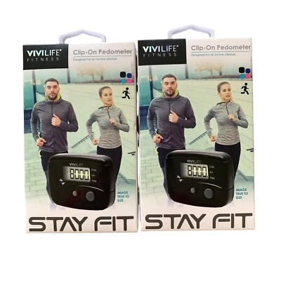 ViviLife Fitness Clip On Podómetro Manténgase en Forma Mide Calorías Distancia Lote de 2 Foto 1 de 4