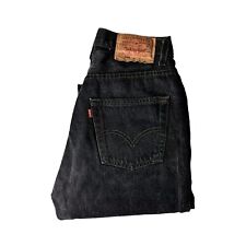 Levi's 501 Straight Leg Black Jeans Size 8 Vintage Button Fly Dark Wash