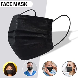 Mascarilla negra desechable no quirúrgica no médica 3 capas oreja máscara facial 1000 un. - Imagen 1 de 12