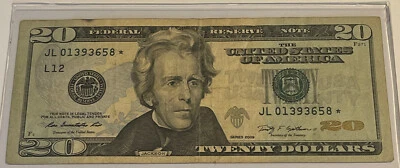 US Fancy Star Error Note Serial Twenty Dollar Replacement Duplicate Ink Fed $20 - Image 1 of 2