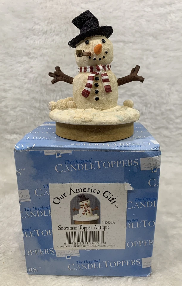 Snowman Topper Antique Our America NE405A Candle Topper - Image 1 of 4