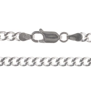 925 Sterling Silver Necklace Chain Curb  4mm Chunky Lightweight Unisex Italian - Picture 1 of 15