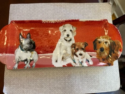 Plato Sally Muir Dog-a-Day Anthropologie Terriers y Bulldog Francés, ¡¡EXCELENTE ESTADO!!! Foto 1 de 4