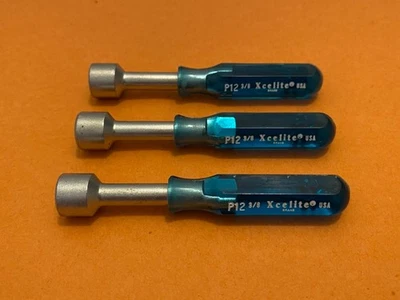 (3) XCELITE #P12 - 3/8” MINI COMPACT NUT DRIVERS - U.S.A. - NEW - FREE SHIPPING - Image 1 of 3