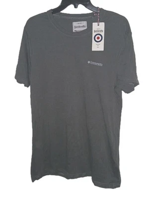 Camiseta LAMBRETTA Cuello Redondo Para Hombre GRANDE Gris Carbón Manga Corta NUEVA Foto 1 de 4