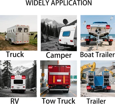 Wireless Magnetic Trailer Lights - Adjustable Magnetic Tow Light with Anti-Lo... - Image 1 of 4