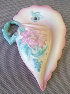 Vintage RUMPF Keramik Kunst USA Wald rosa Blume Wandtasche mit 13-7 1/2 Knospen Vase - Bild 1 von 4