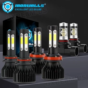 4-sides 9005 H11 LED Headlight + H10 9145 Fog Light for Ford F150 2015-2024 2025 - Picture 1 of 12