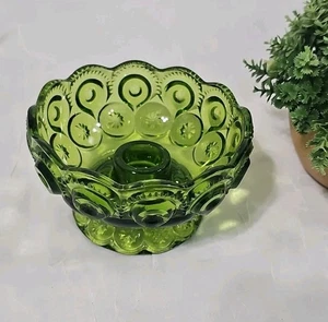 Portacandele vintage L.E Smith luna e stelle piedi verdi *LEGGI  - Foto 1 di 8