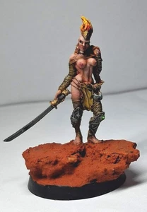 RARE - ILYAD - Barbarian priestess  - resin -  scale 35 mm - masterfully painted - Picture 1 of 2