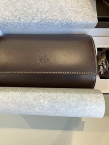 Estuche de viaje Patek Philippe DOS relojes gemelos de cuero marrón oscuro con caja - Imagen 1 de 6