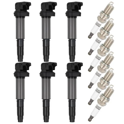 6x bobinas de encendido y bujías para BMW 320i 2003-2005 325i 330xi Z4 2002-2004 Foto 1 de 4