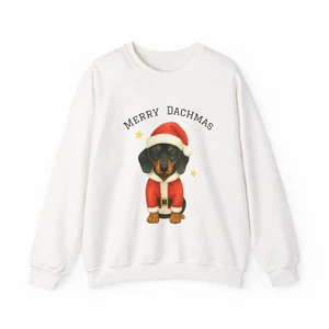 Merry Dachmas dachshund in Santa suit Sweatshirt | Christmas dog design - Picture 1 of 13